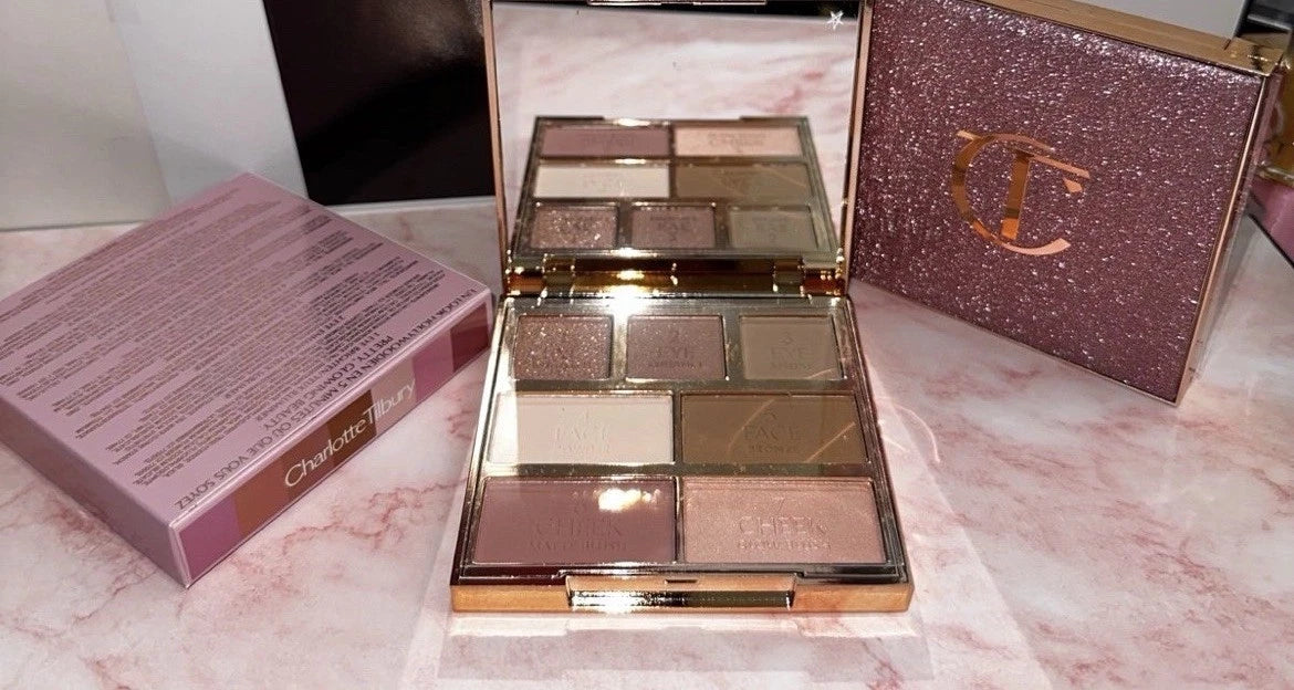 Charlotte Tilbury Instant Look in a Palette - Powder Face Makeup for Eyes & Cheeks - Powder Bronzer, Highlighter & Blush for the Perfect Summer-Fresh Glow - Pretty, Glowing Beauty